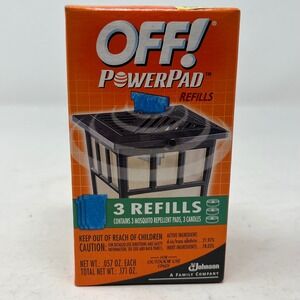 OFF! PowerPad Mosquito Repellent Refills 3 Count Pads and Candles 15x15ft‎ Area